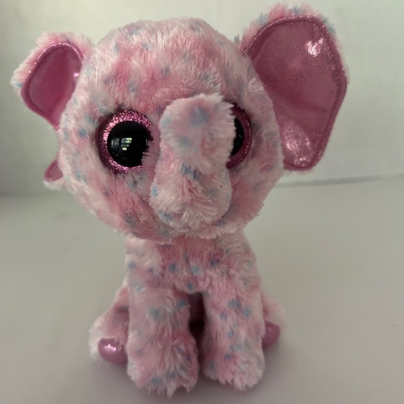TY Beanie Boo's Ellie the Elephant 6" Plush Stuffed Animal Toy Sparkle Pink 2014 - Picture 1 of 7